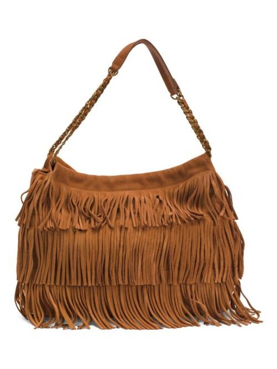 American Leather Co. Handbags - AMERICAN LEATHER CO. Suede Whitman Layered Fringe Shoulder Bag